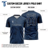 Custom Blue Leaves Team Soccer Jersey